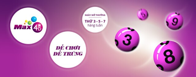 Max 4D mở thưởng vào các ngày thứ 3 - 5 - 7 hàng tuần